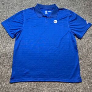 Adidas Philadelphia 76ers Climalite Polo Mens 2XL Blue NBA Sport Athletic